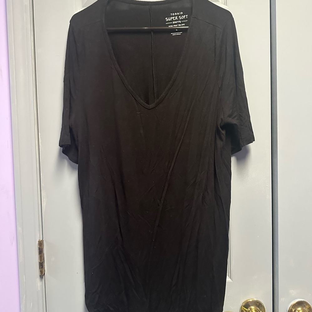 Torrid Black V-Neck T-Shirt